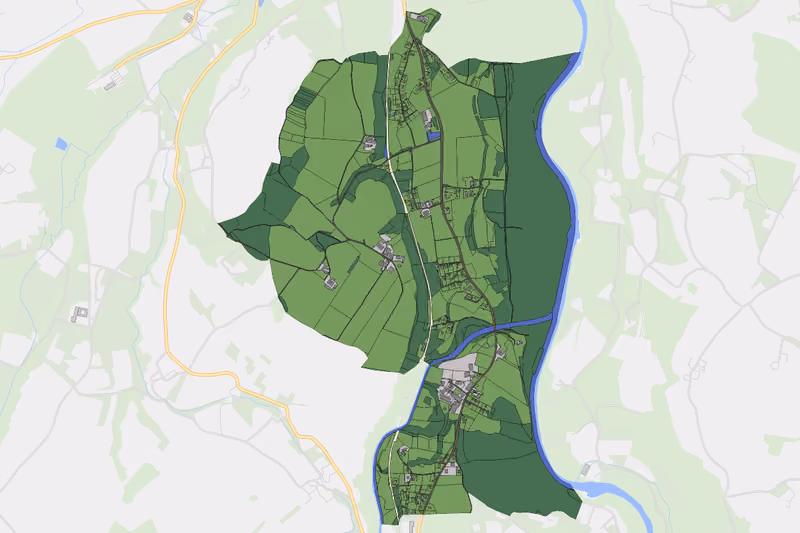Kartenvorschau des Bodenverbrauchs der KG Au