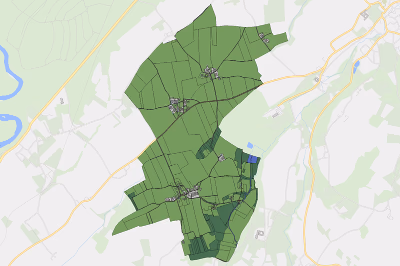 Kartenvorschau des Bodenverbrauchs der KG Bergham