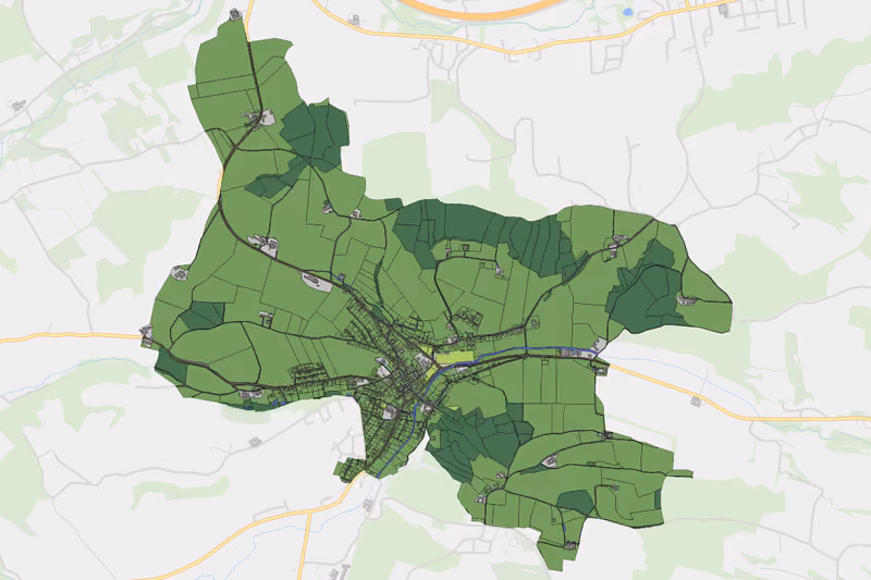 Kartenvorschau des Bodenverbrauchs der KG Offenhausen