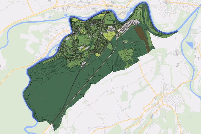 Kartenvorschau des Bodenverbrauchs der KG Stadl-Paura - Traun