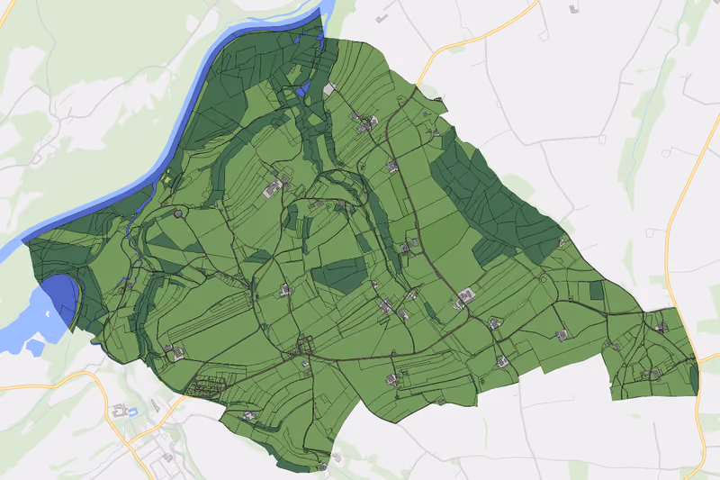 Kartenvorschau des Bodenverbrauchs der KG Forstberg