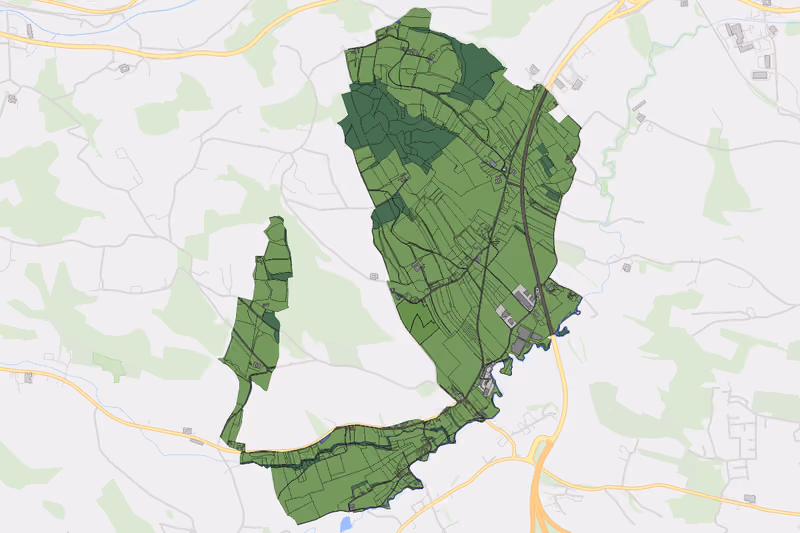 Kartenvorschau des Bodenverbrauchs der KG Unterthanbach