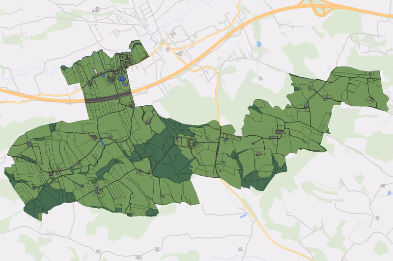 Kartenvorschau des Bodenverbrauchs der KG Weilbach