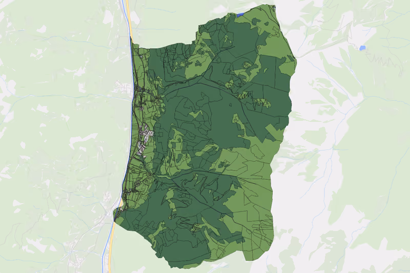 Kartenvorschau des Bodenverbrauchs der KG Harbach