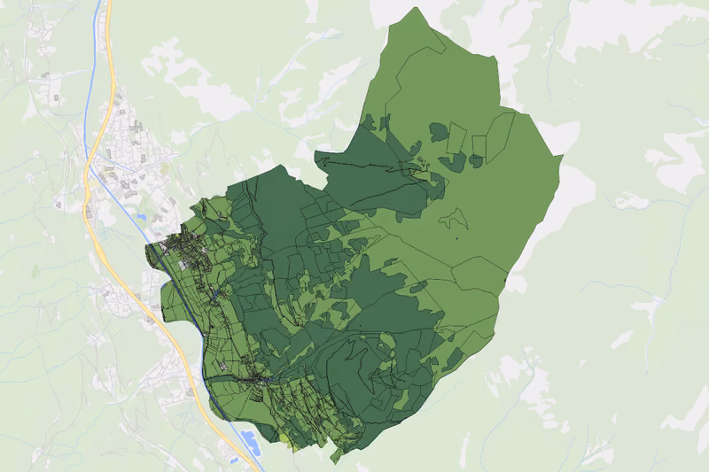Kartenvorschau des Bodenverbrauchs der KG Heißingfelding