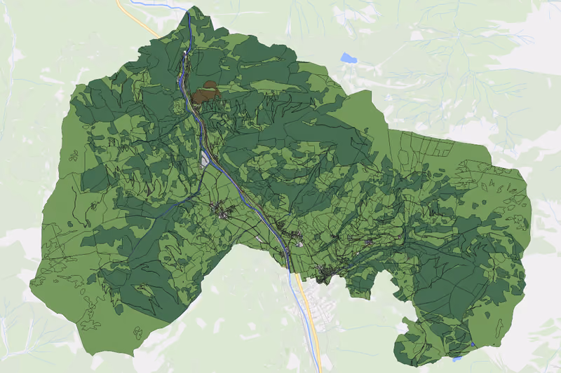 Kartenvorschau des Bodenverbrauchs der KG Klammstein