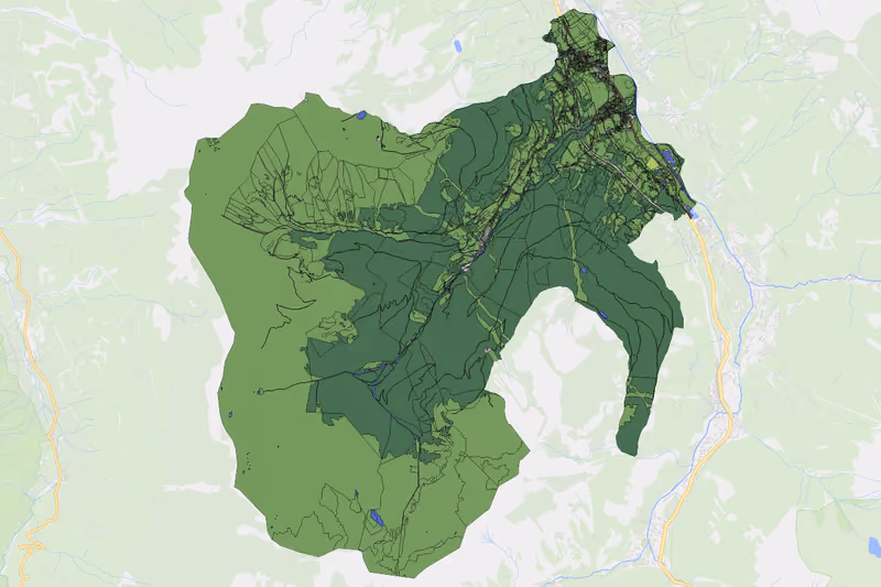 Kartenvorschau des Bodenverbrauchs der KG Vorderschneeberg