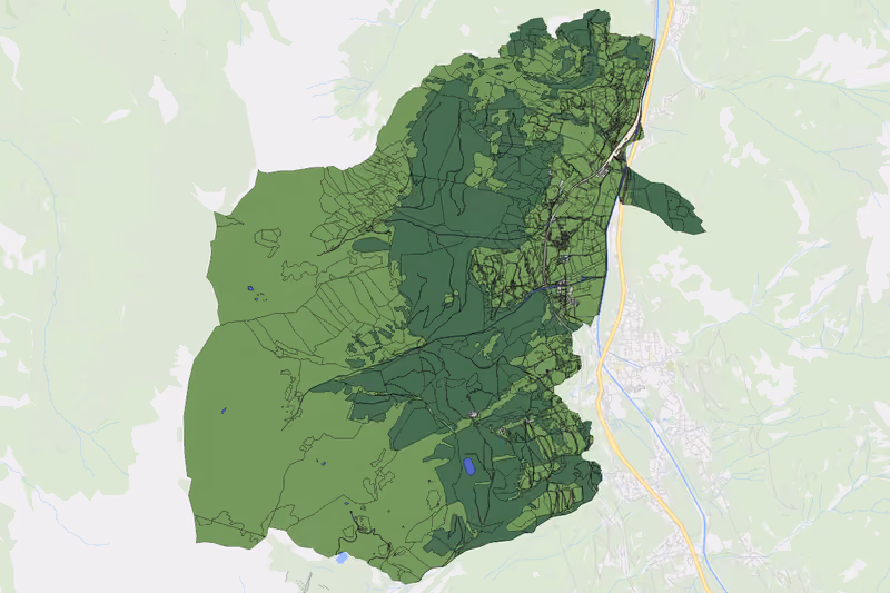 Kartenvorschau des Bodenverbrauchs der KG Wieden