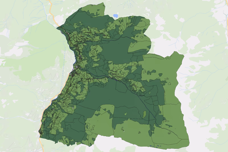 Kartenvorschau des Bodenverbrauchs der KG Au