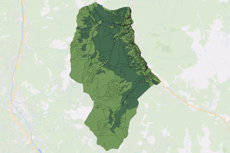 Kartenvorschau des Bodenverbrauchs der KG Bach