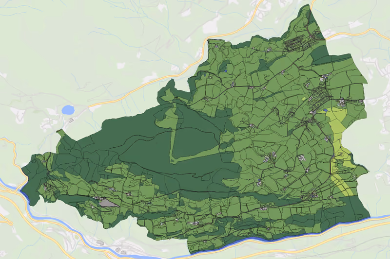 Kartenvorschau des Bodenverbrauchs der KG Buchberg
