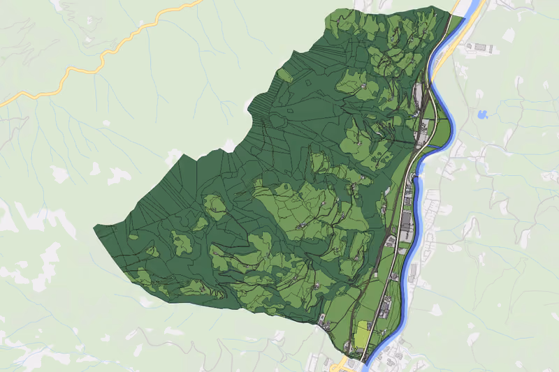 Kartenvorschau des Bodenverbrauchs der KG Einöden