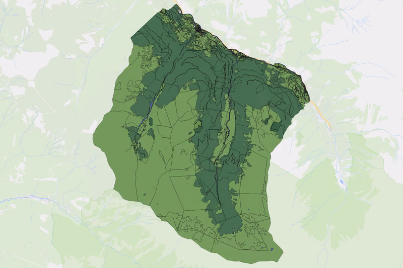 Kartenvorschau des Bodenverbrauchs der KG Hüttschlag