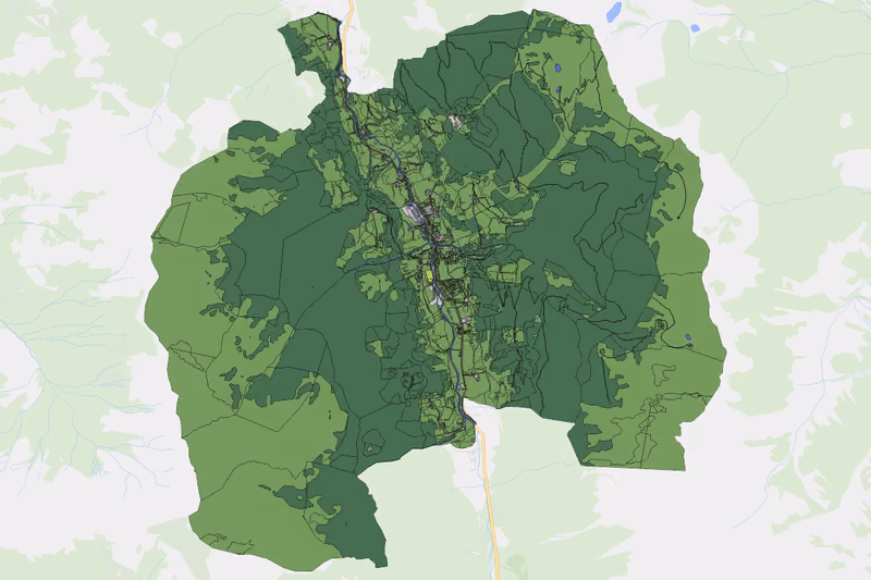 Kartenvorschau des Bodenverbrauchs der KG Mitterkleinarl