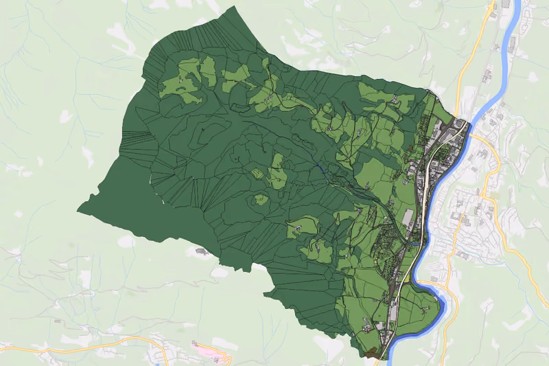 Kartenvorschau des Bodenverbrauchs der KG Reinbach