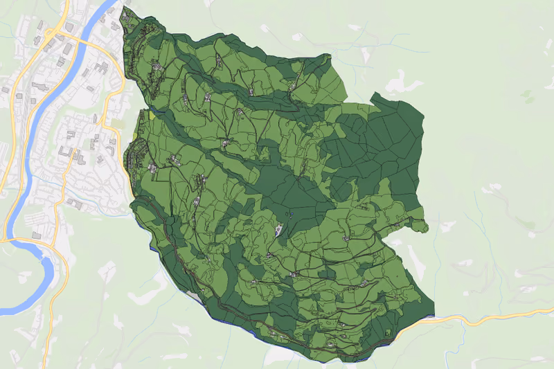 Kartenvorschau des Bodenverbrauchs der KG Rettenstein