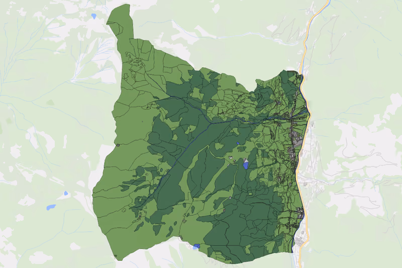 Kartenvorschau des Bodenverbrauchs der KG Unterberg
