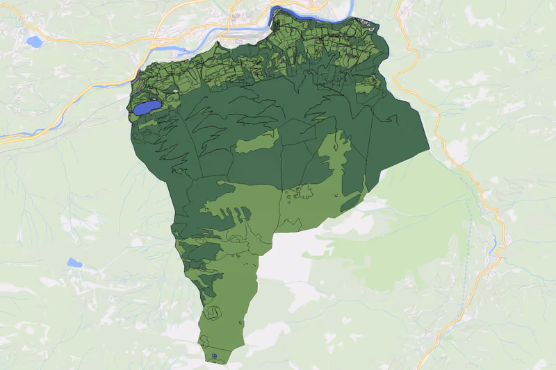 Kartenvorschau des Bodenverbrauchs der KG Untersberg