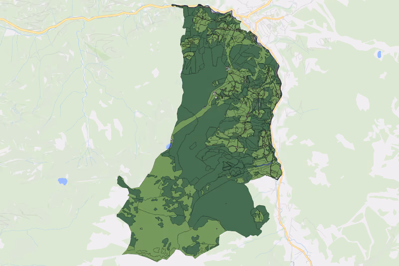 Kartenvorschau des Bodenverbrauchs der KG Vorderkleinarl