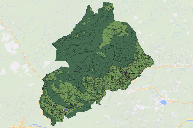 Kartenvorschau des Bodenverbrauchs der KG Weng
