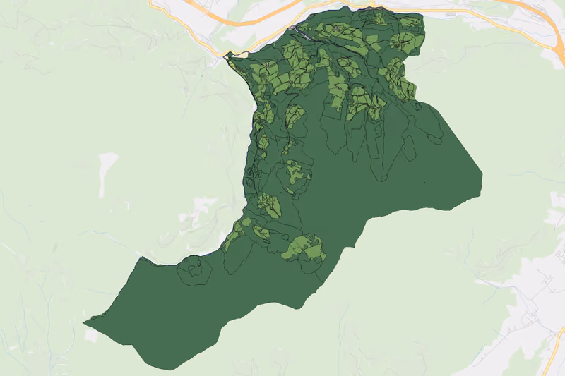 Kartenvorschau des Bodenverbrauchs der KG Bairau