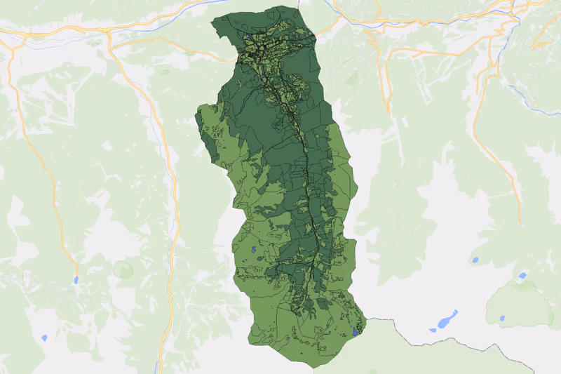 Kartenvorschau des Bodenverbrauchs der KG Forstau
