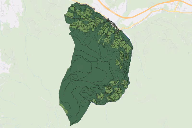 Kartenvorschau des Bodenverbrauchs der KG Hüttau