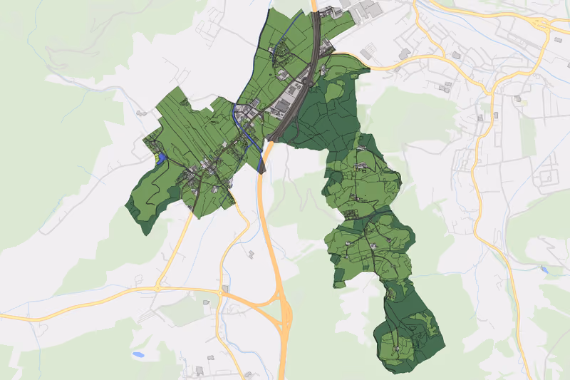 Kartenvorschau des Bodenverbrauchs der KG Reitdorf