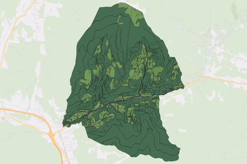Kartenvorschau des Bodenverbrauchs der KG Schattbach