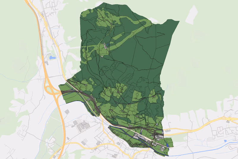 Kartenvorschau des Bodenverbrauchs der KG Sinnhub