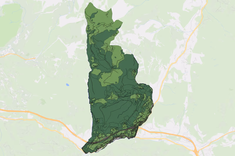 Kartenvorschau des Bodenverbrauchs der KG Sonnberg