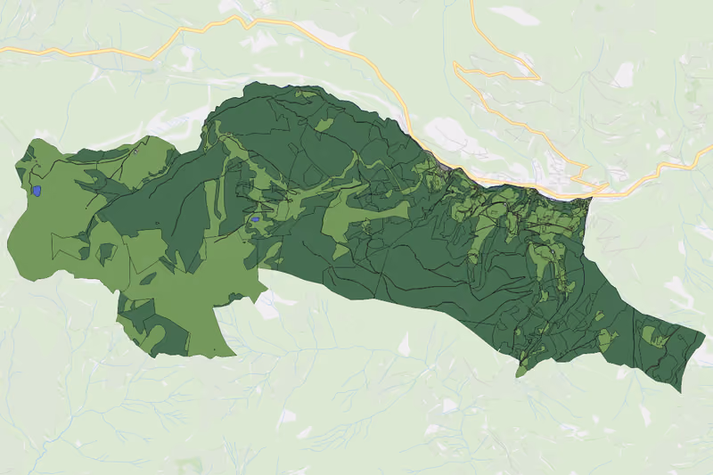 Kartenvorschau des Bodenverbrauchs der KG Schlöglberg