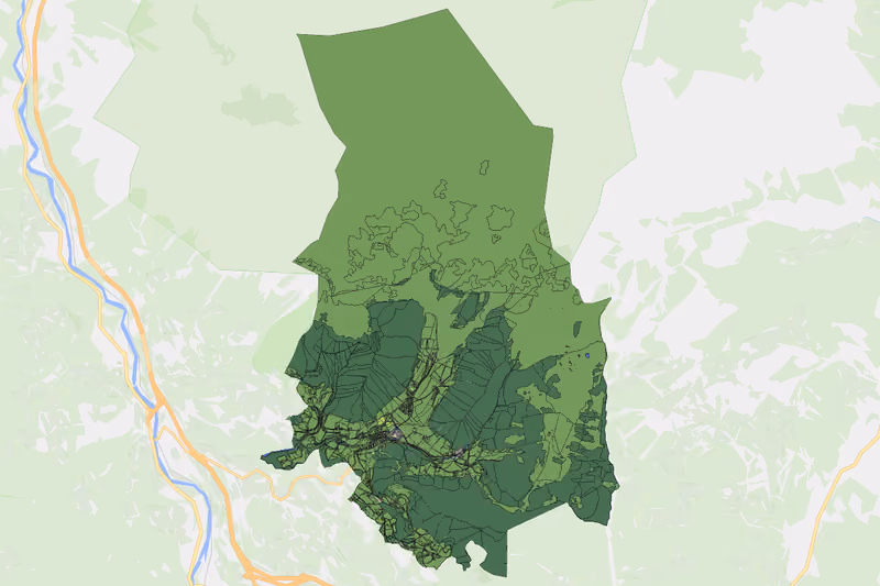 Kartenvorschau des Bodenverbrauchs der KG Werfenweng