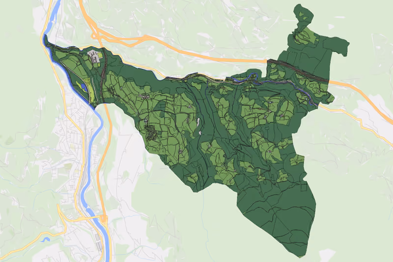 Kartenvorschau des Bodenverbrauchs der KG Winkl
