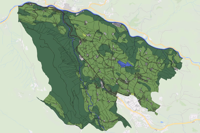 Kartenvorschau des Bodenverbrauchs der KG Abtenau Dorf