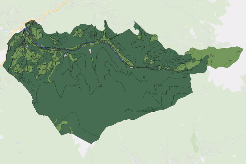 Kartenvorschau des Bodenverbrauchs der KG Neubach