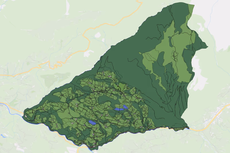Kartenvorschau des Bodenverbrauchs der KG Schorn