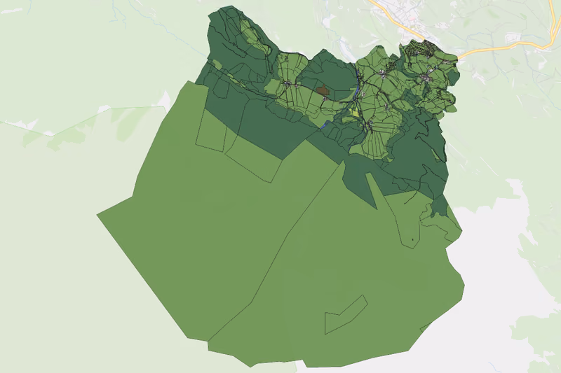 Kartenvorschau des Bodenverbrauchs der KG Unterberg