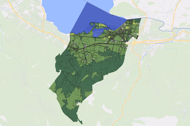 Kartenvorschau des Bodenverbrauchs der KG Strobl