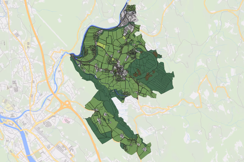 Kartenvorschau des Bodenverbrauchs der KG Adnet I