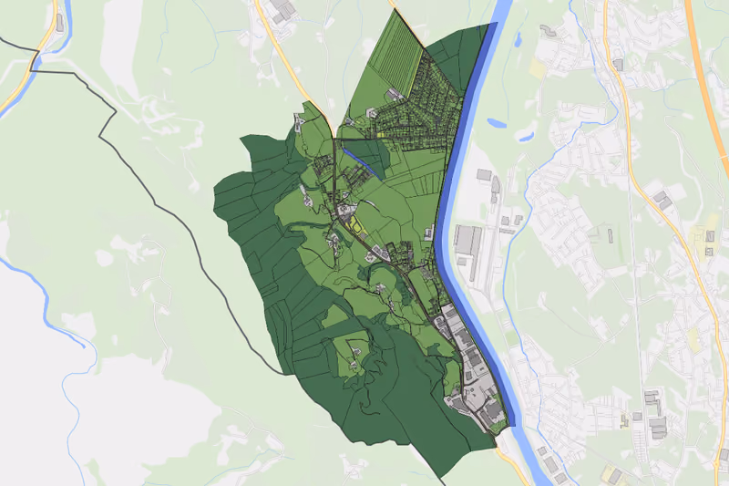 Kartenvorschau des Bodenverbrauchs der KG Au