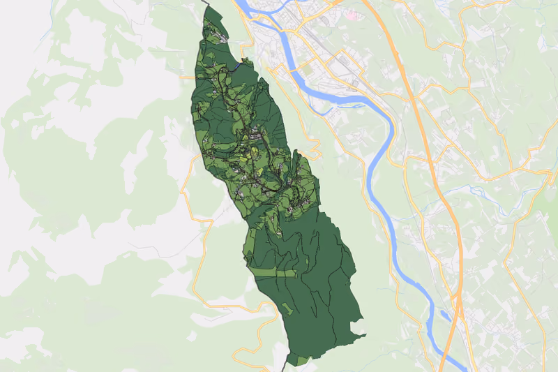 Kartenvorschau des Bodenverbrauchs der KG Dürnberg