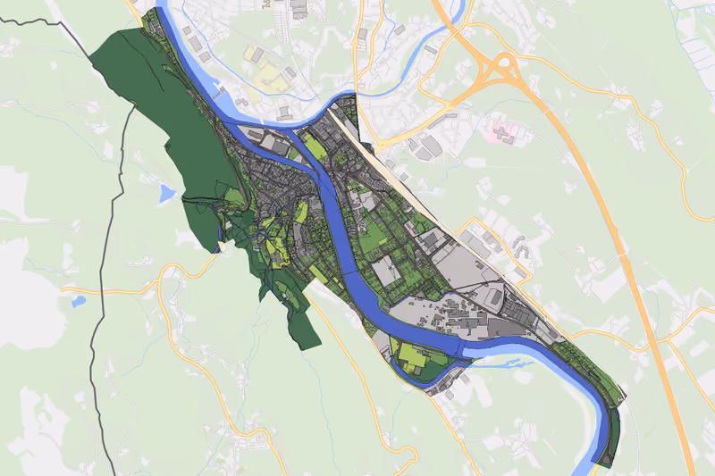 Kartenvorschau des Bodenverbrauchs der KG Hallein