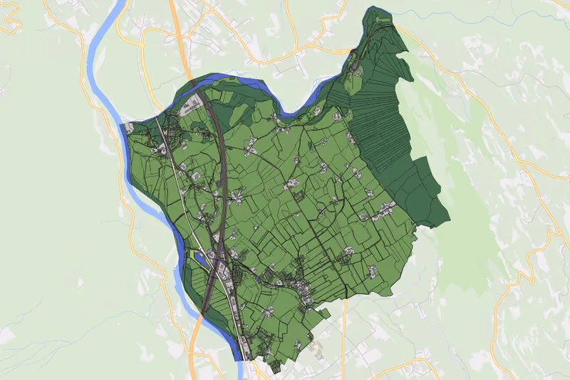 Kartenvorschau des Bodenverbrauchs der KG Jadorf