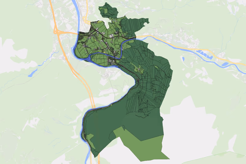 Kartenvorschau des Bodenverbrauchs der KG Obergäu