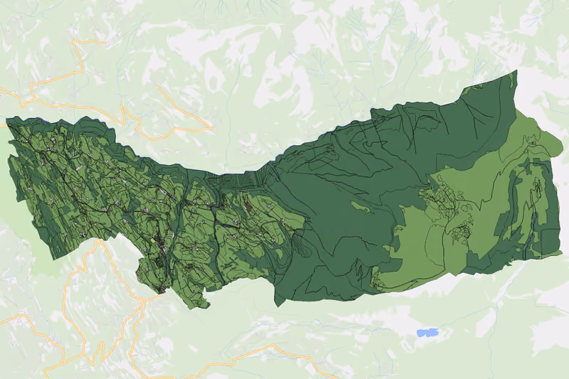 Kartenvorschau des Bodenverbrauchs der KG Taugl
