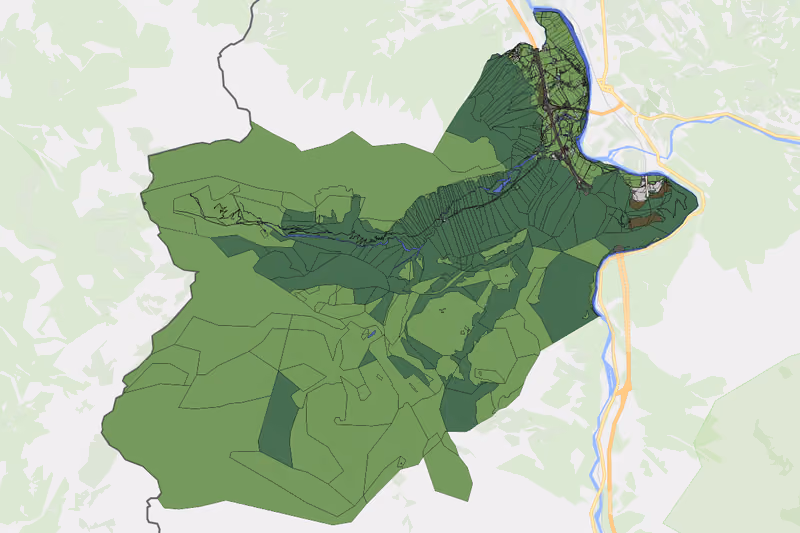 Kartenvorschau des Bodenverbrauchs der KG Torren
