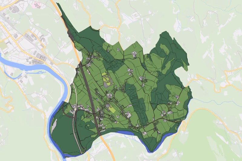 Kartenvorschau des Bodenverbrauchs der KG Vigaun