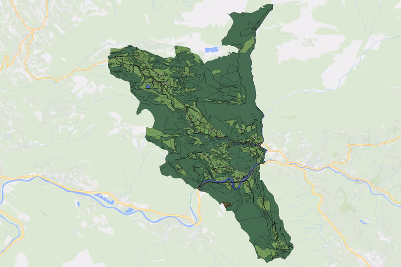 Kartenvorschau des Bodenverbrauchs der KG Weitenau