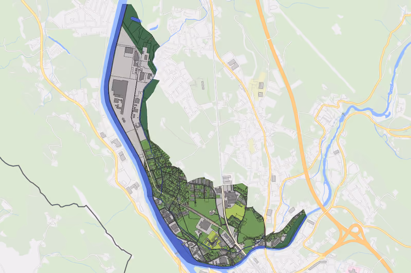 Kartenvorschau des Bodenverbrauchs der KG Oberalm II